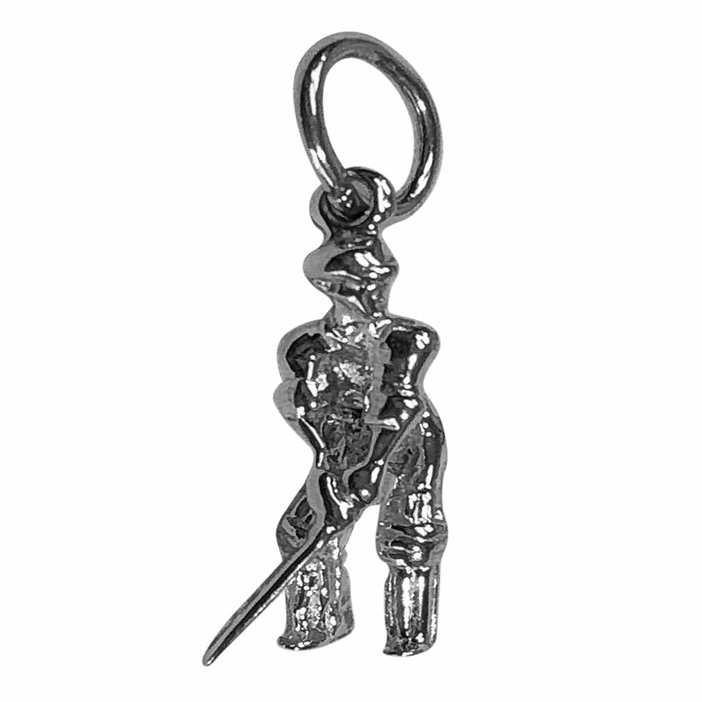Silver Cricketer Charm
