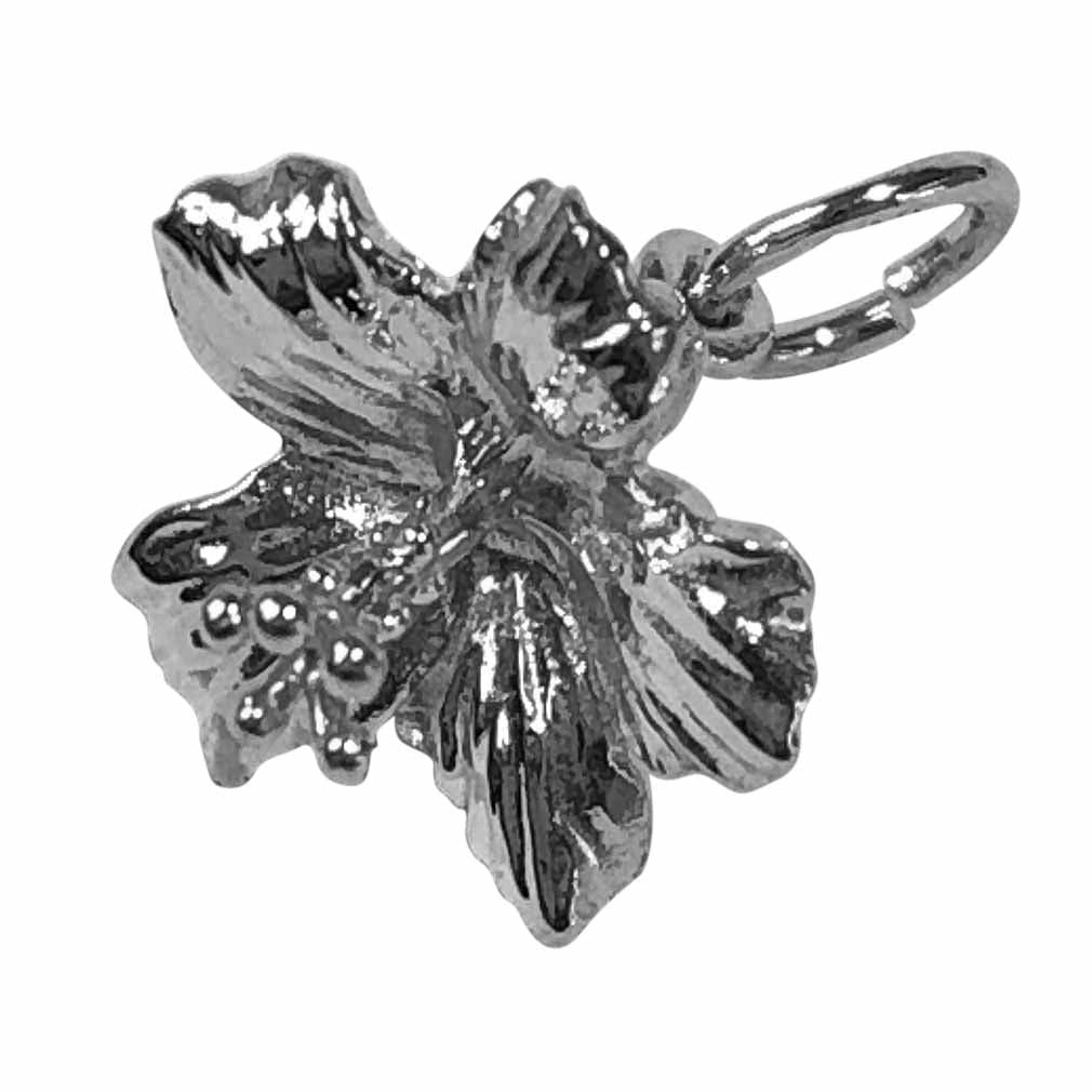 Silver Hibiscus Charm