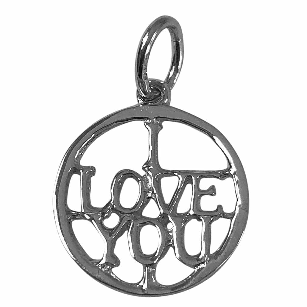 Silver I Love You in Circle Charm