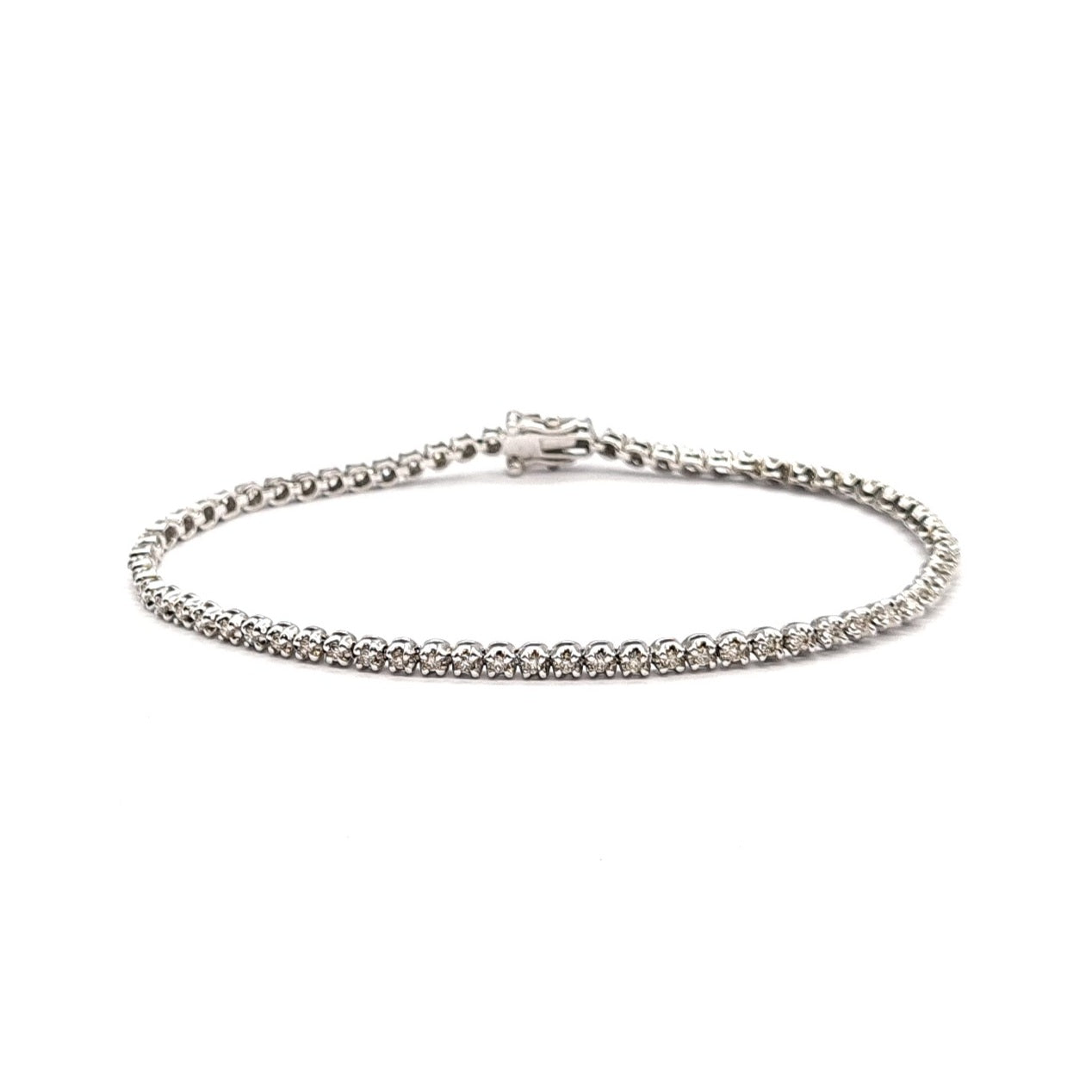 9ct White Gold & Diamond Tennis Bracelet