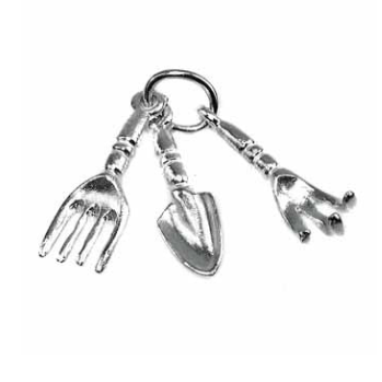 Gold Garden Tools Charm