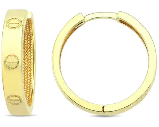 Love Lock Gold Huggie Earrings