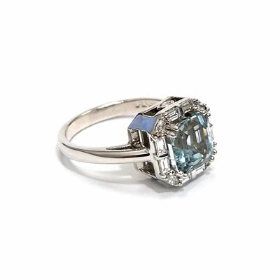 Aquamarine & Lab Grown Diamond Dress Ring