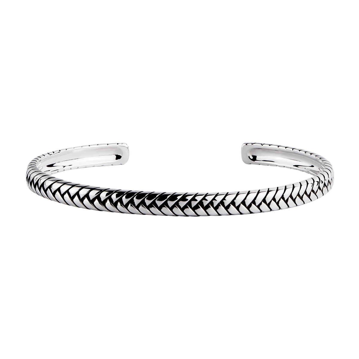 Tessera Men's Silver Cuff Bangle