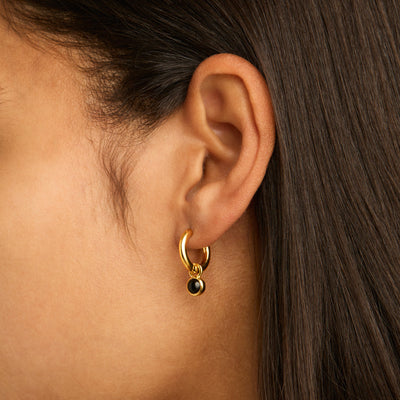 Heavenly Onyx Gold Earring