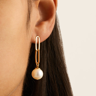 Eden Pearl Drop Gold Earring
