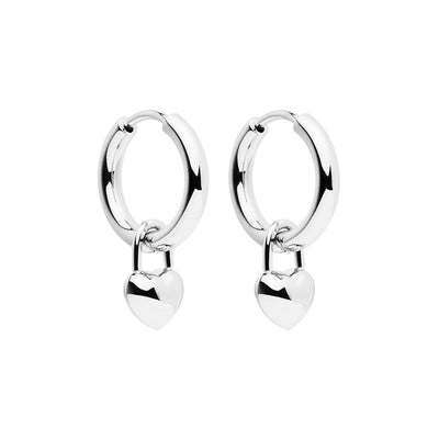 Amore Hoop Silver Earrings