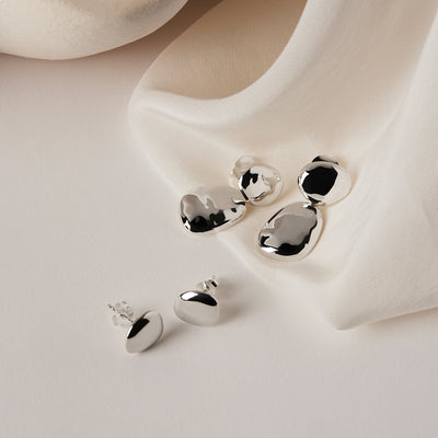 Double Pebblet Drop Earring