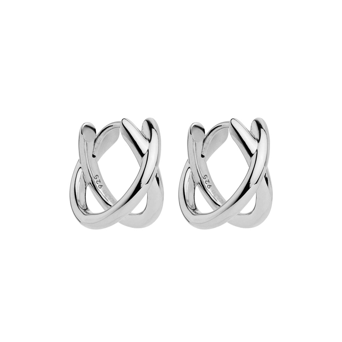 Moonkiss Silver Huggie Earrings