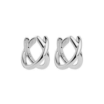 Moonkiss Silver Huggie Earrings