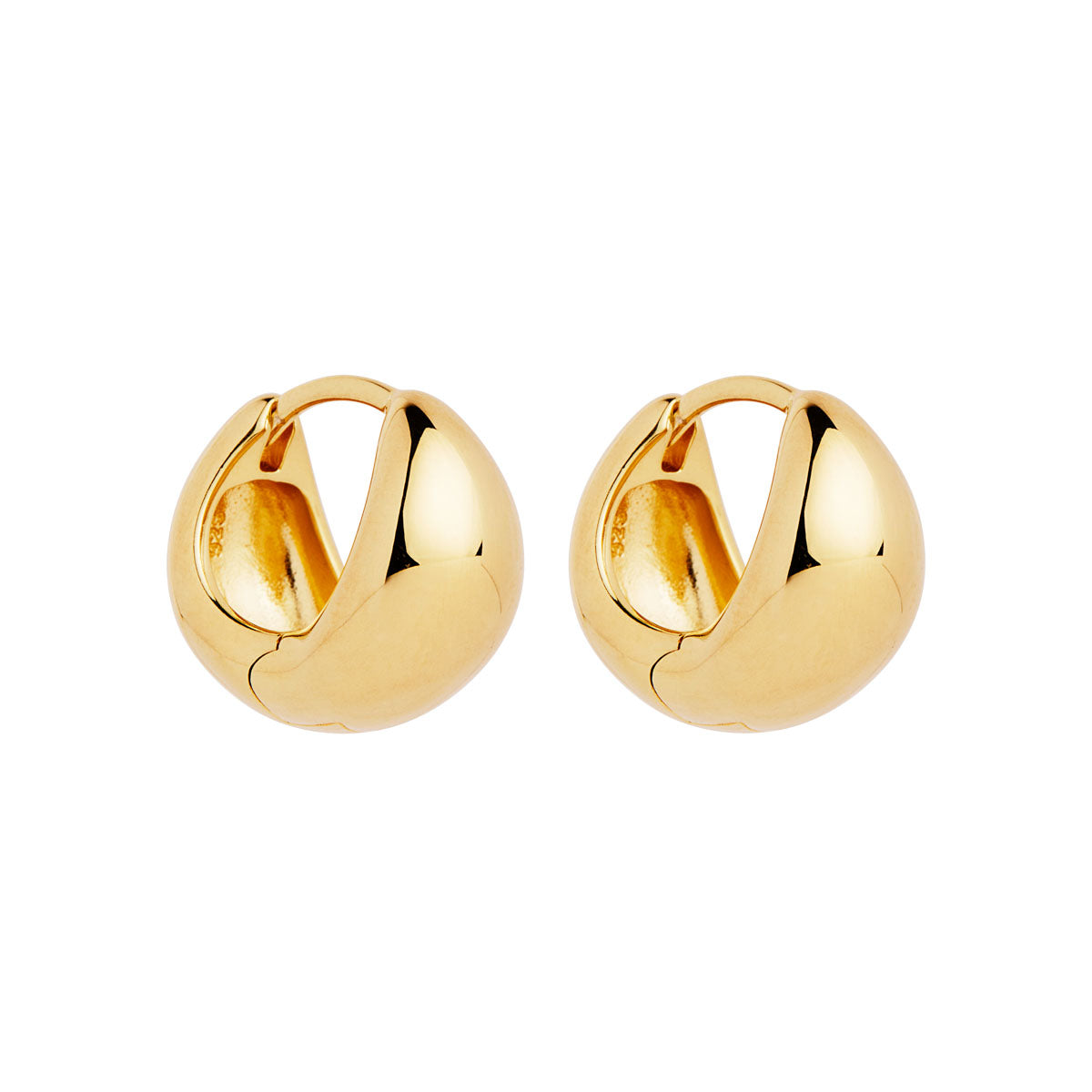 La Muse Yellow Gold Huggie Earrings