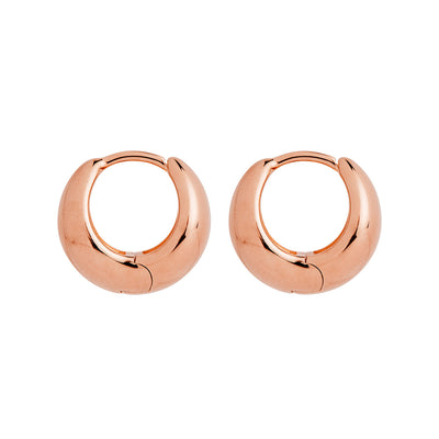 La Muse Rose Gold Huggie Earrings