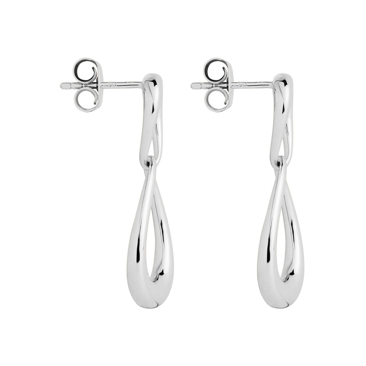 Vivante Grande Drop Silver Earrings