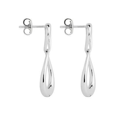 Vivante Grande Drop Silver Earrings