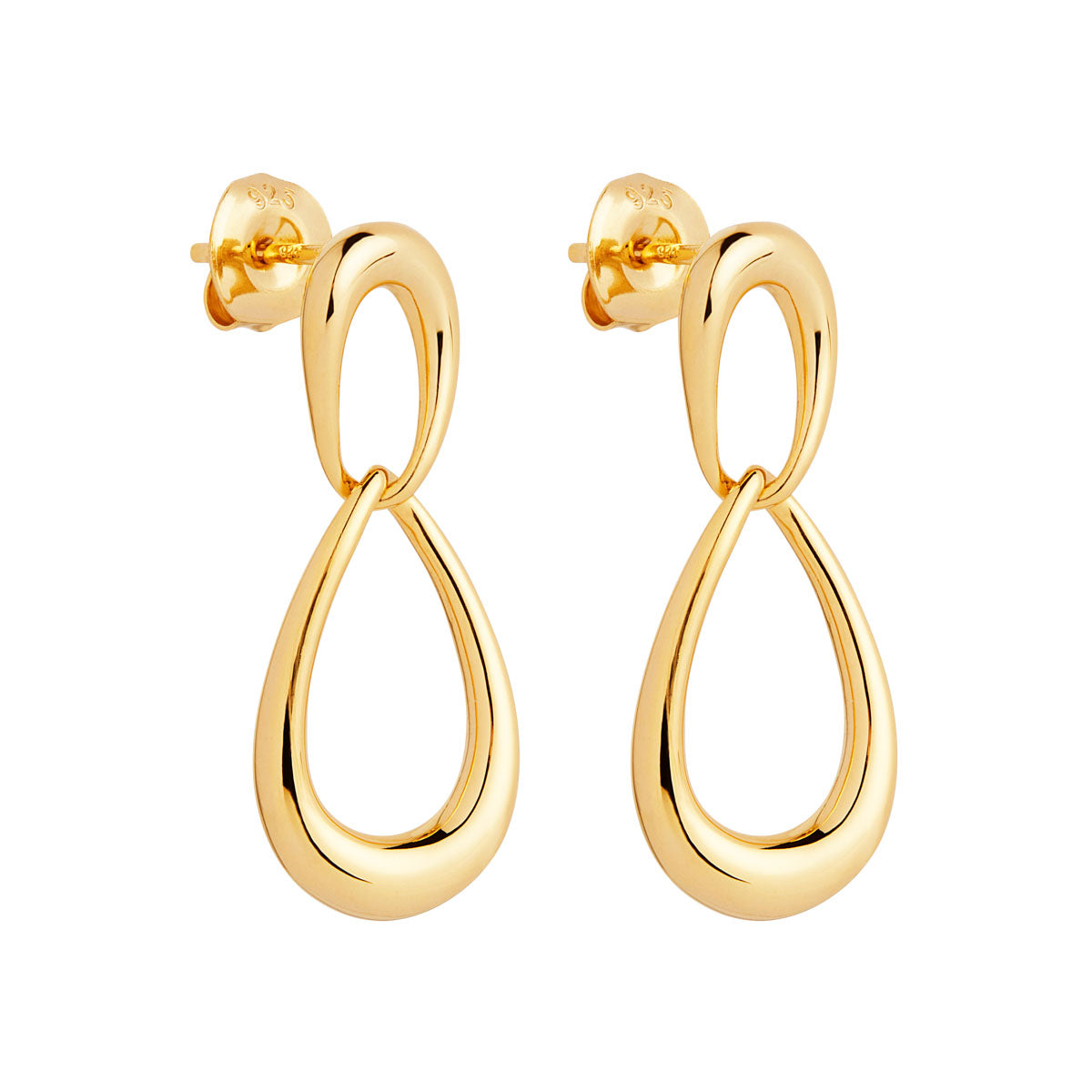 Vivante Grande Drop Gold Earrings