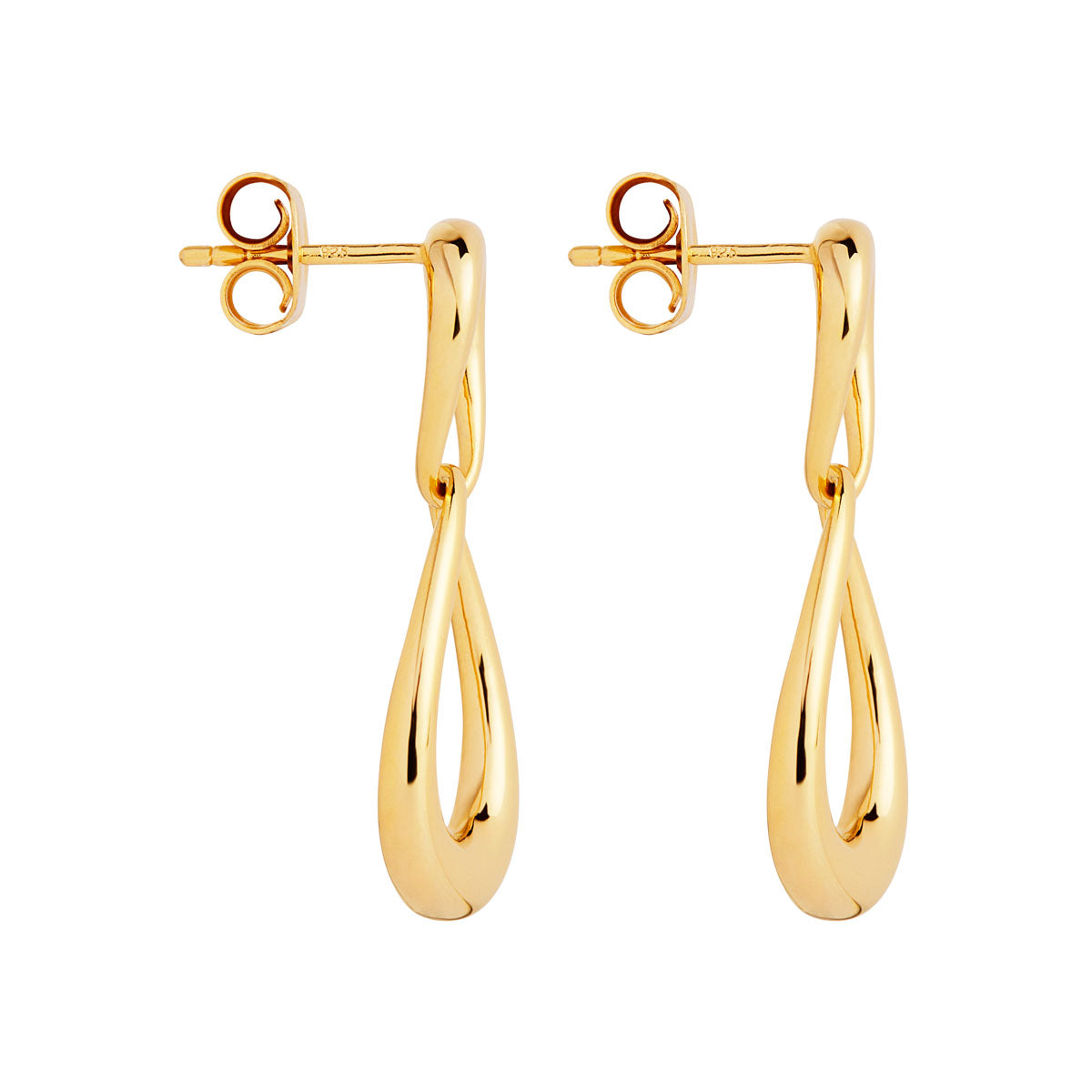 Vivante Grande Drop Gold Earrings