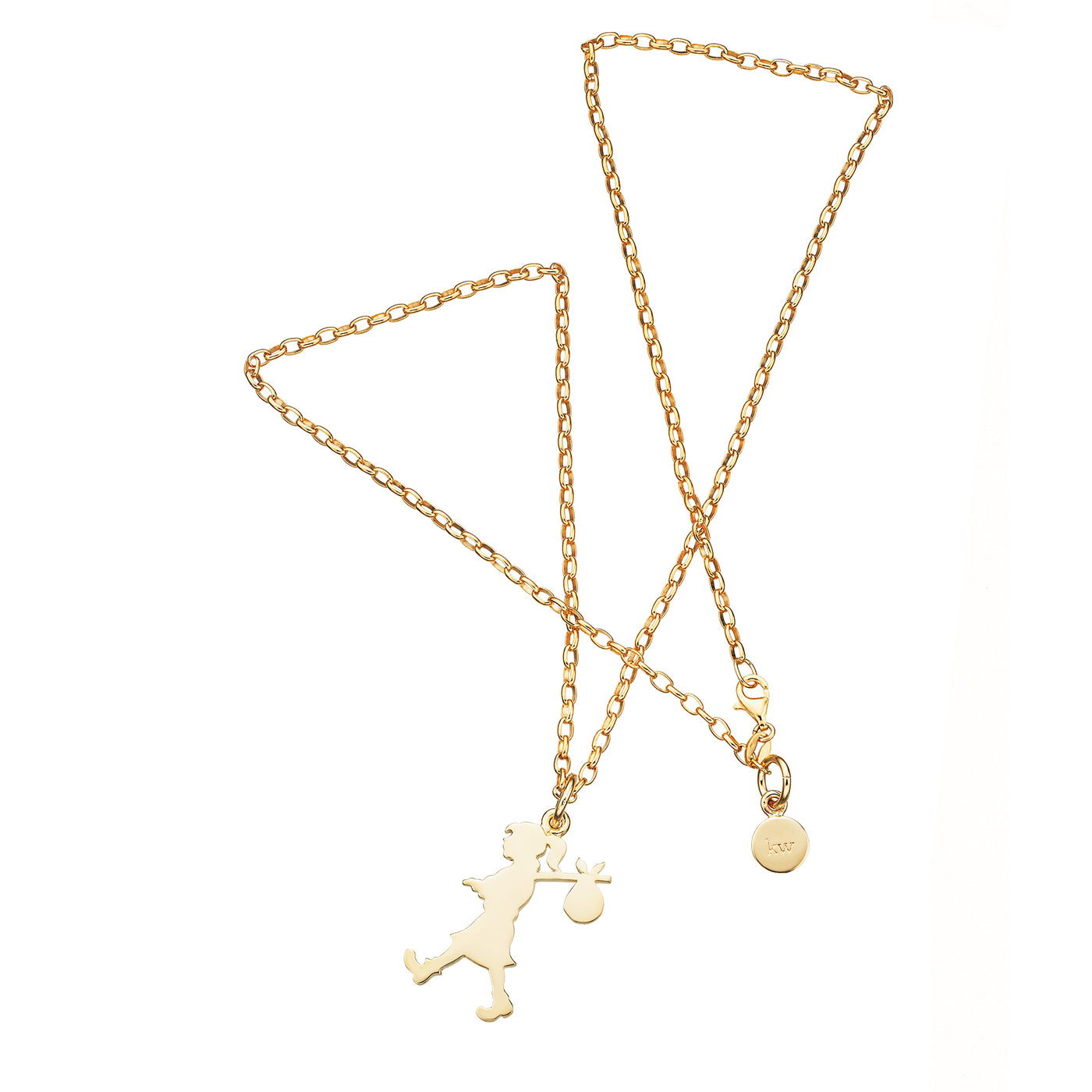 Runaway Girl Pendant Large Gold-Plated