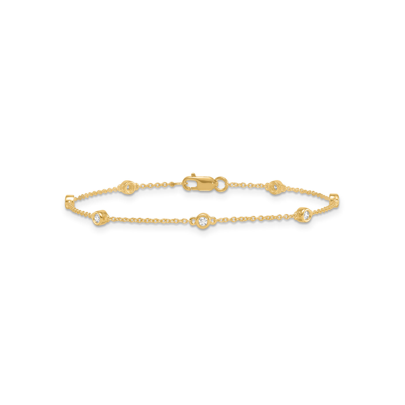 Lab Grown Diamond & Yellow Gold Station Bracelet