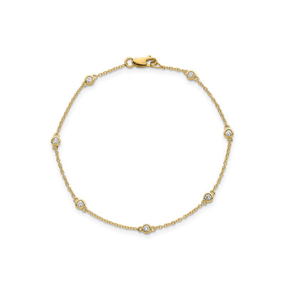 Lab Grown Diamond & Yellow Gold Station Bracelet