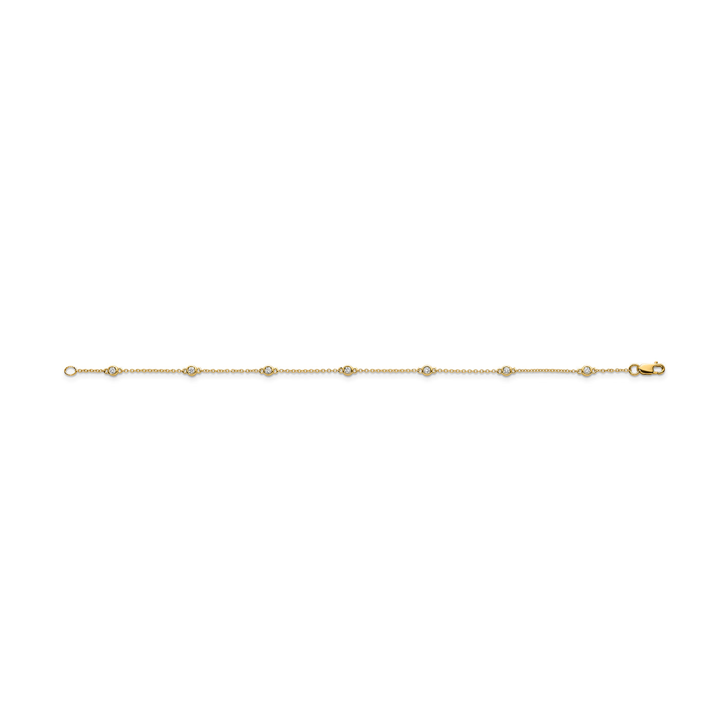 Lab Grown Diamond & Yellow Gold Station Bracelet