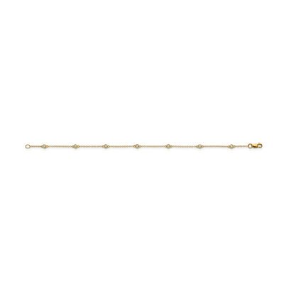 Lab Grown Diamond & Yellow Gold Station Bracelet