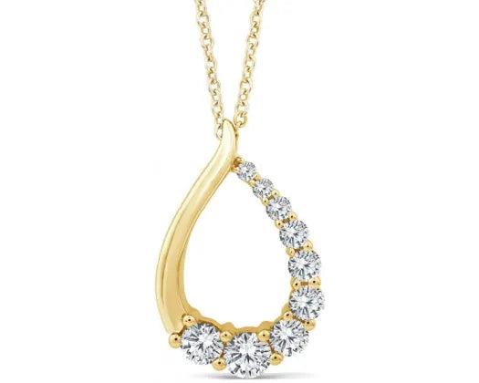 Gold & Lab Grown Diamond Pear Drop Necklace