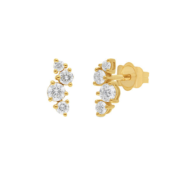 Lab Grown Diamond Cluster Stud Earrings