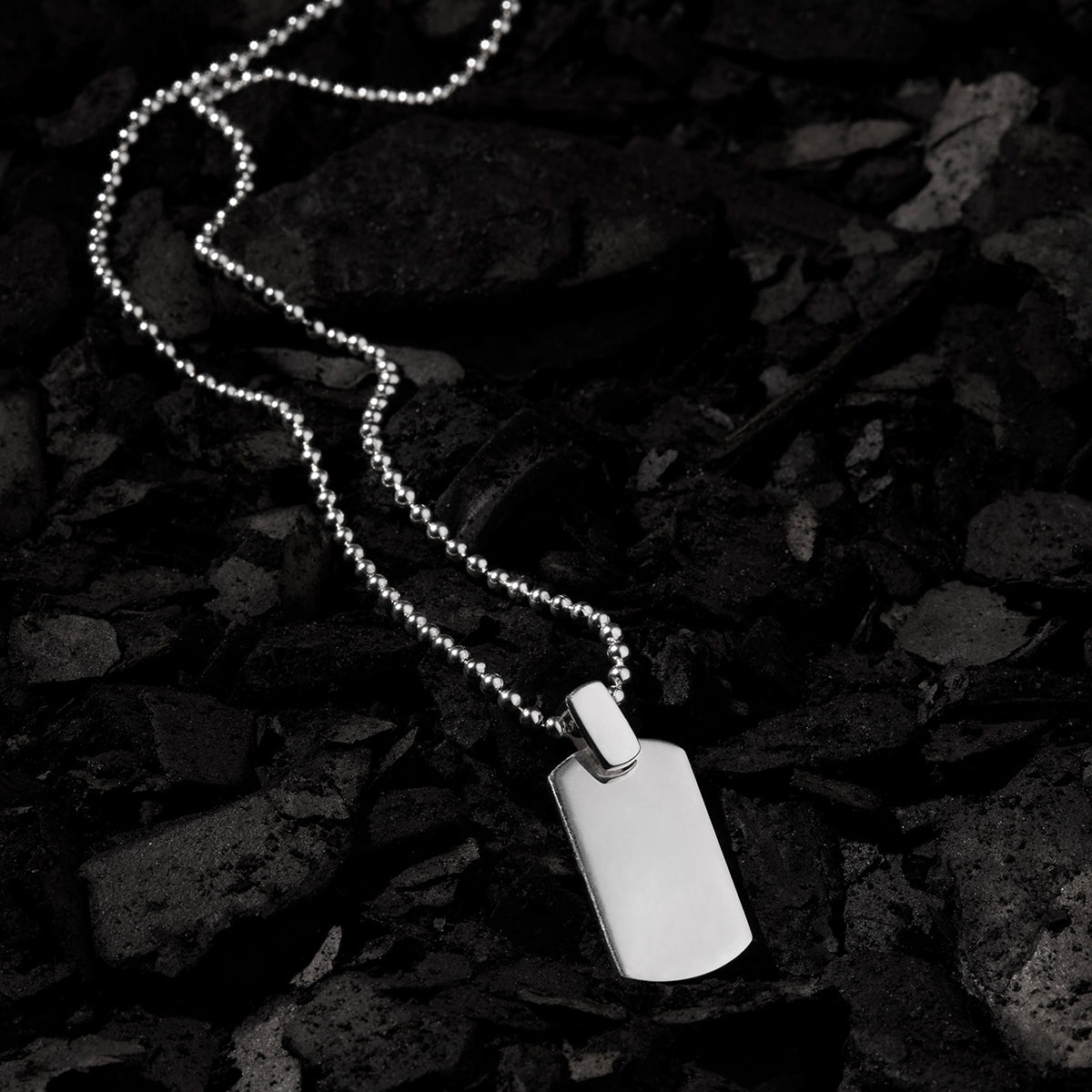 Insignia Men's Silver Dog Tag Necklace