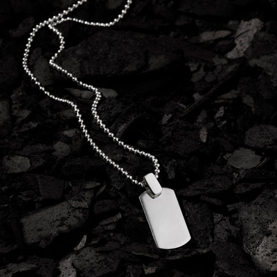 Insignia Men's Silver Dog Tag Necklace