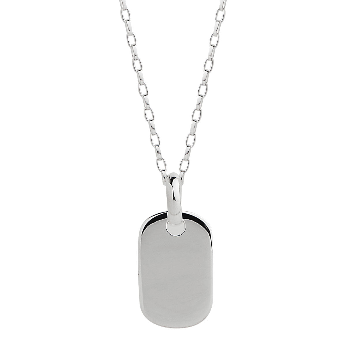 Moto Men's Silver Dog Tag Pendant