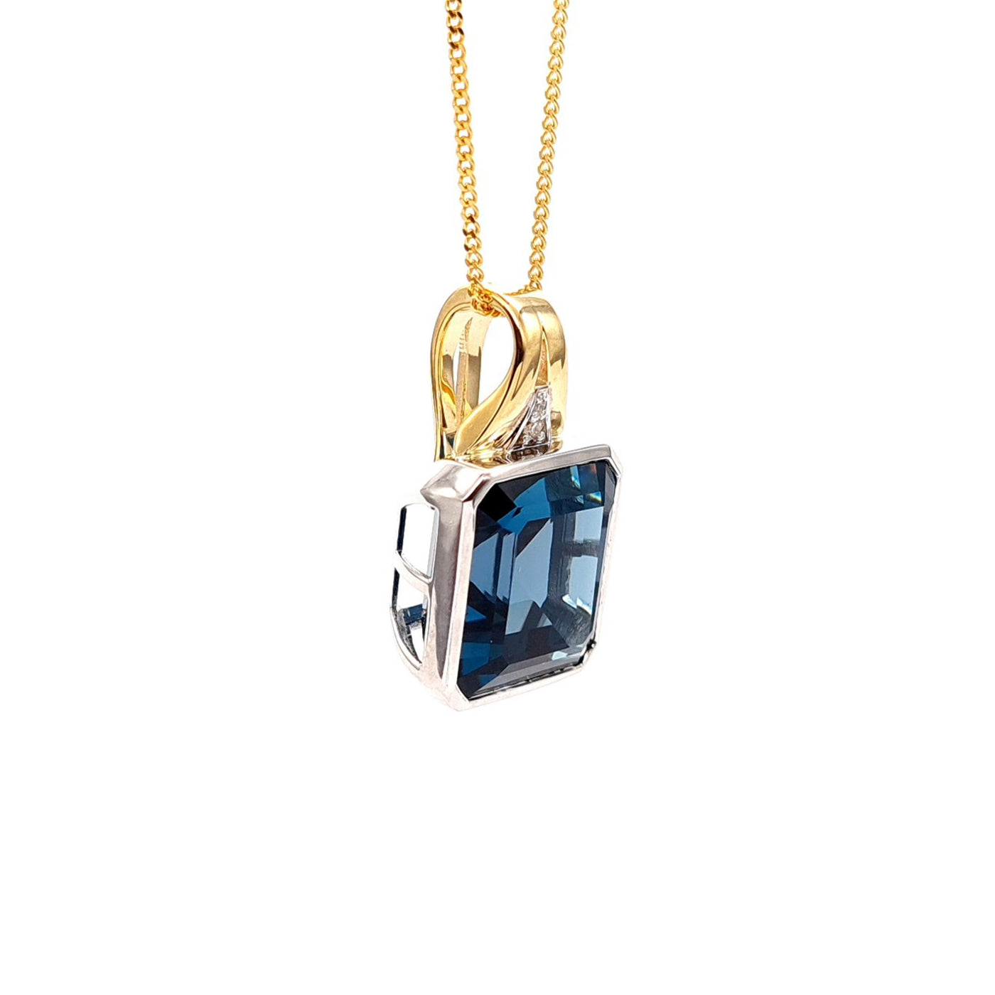 London Blue Topaz and Diamond Pendant
