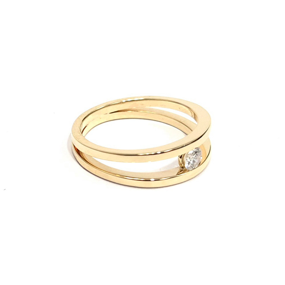 Gold & Lab Grown Diamond Tension Ring