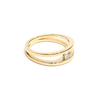 Gold & Lab Grown Diamond Tension Ring