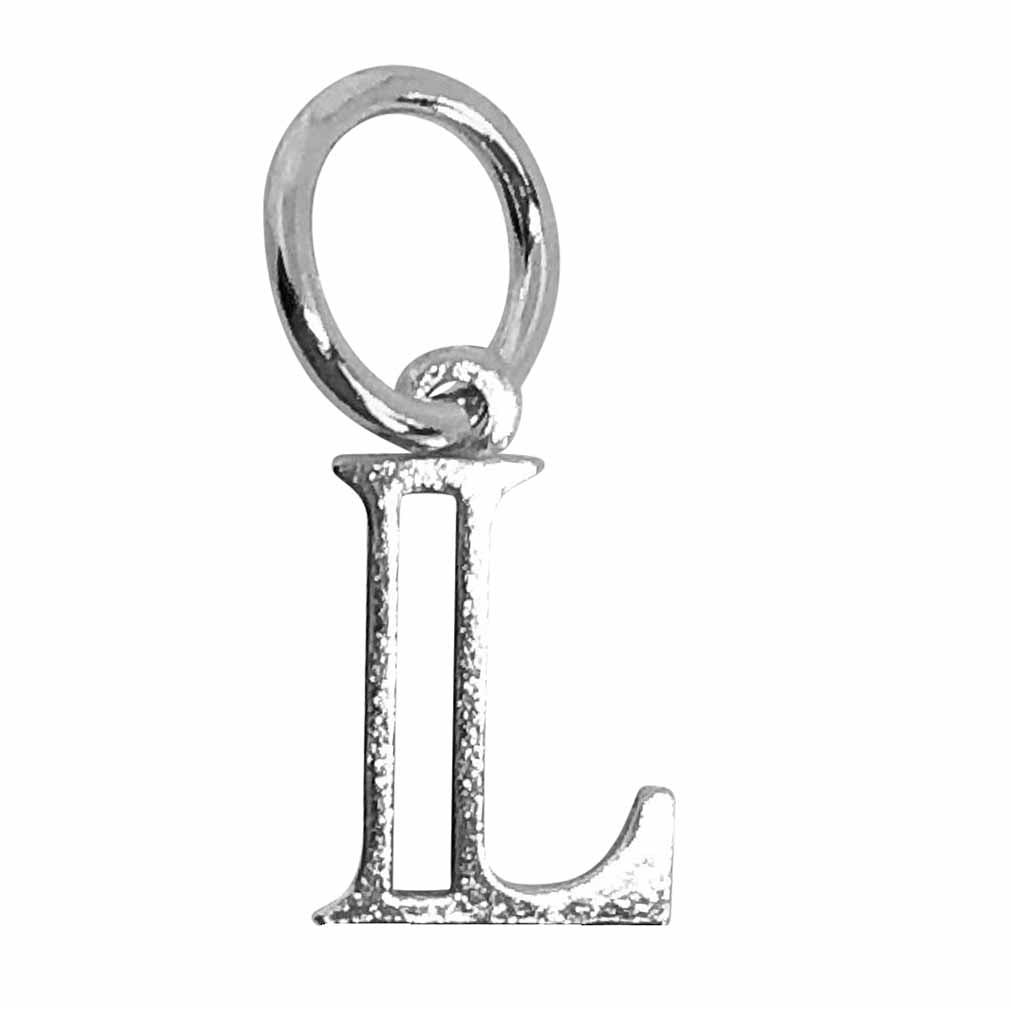 Silver Hollow Letter L Charm