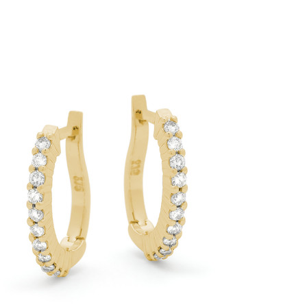 Yellow Gold Diamond Huggie Earrings