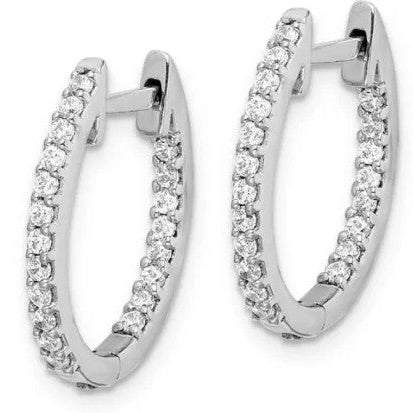 White Gold & Lab Grown Diamond Inside Out Hoops