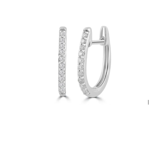 White Gold Diamond Huggie Earrings