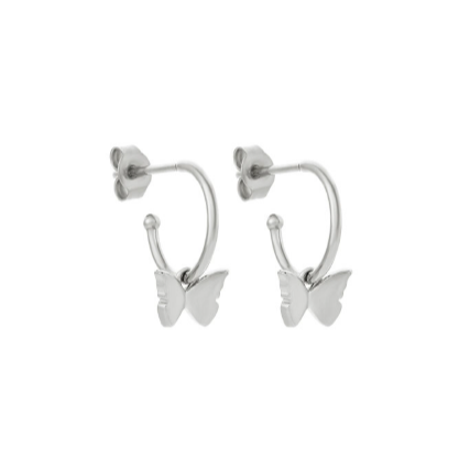 Butterfly Hoop Earrings