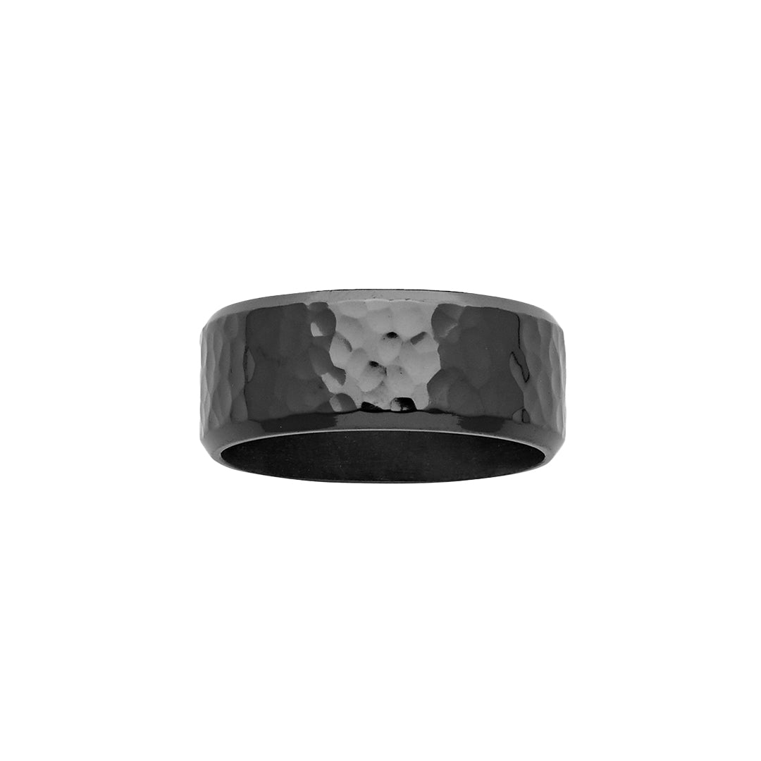 ZiRO Black Zirconium Hammered Finish & Comfort Curve™ Band