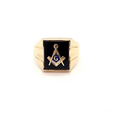 Masonic Lodge Onyx Ring
