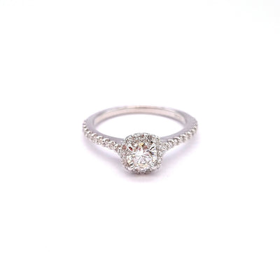 White Gold Halo Diamond Ring