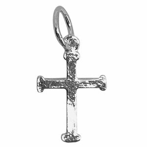 Faith dedication cross silver charm