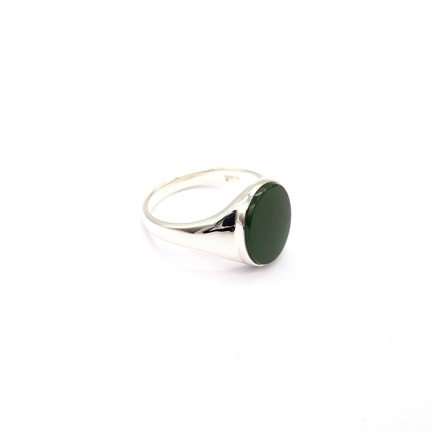 Gents Simple Oval Greenstone Ring