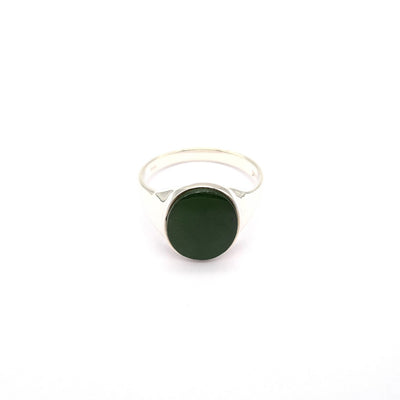 Gents Simple Oval Greenstone Ring