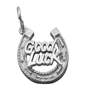 Good luck in a horse shoe small silver charm nz