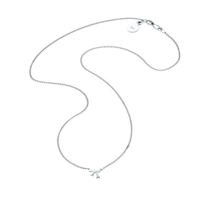 Mini Bow Necklace Silver