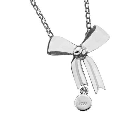 Large Bow Pendant Silver