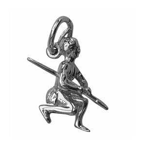 Silver Maori warrior charm