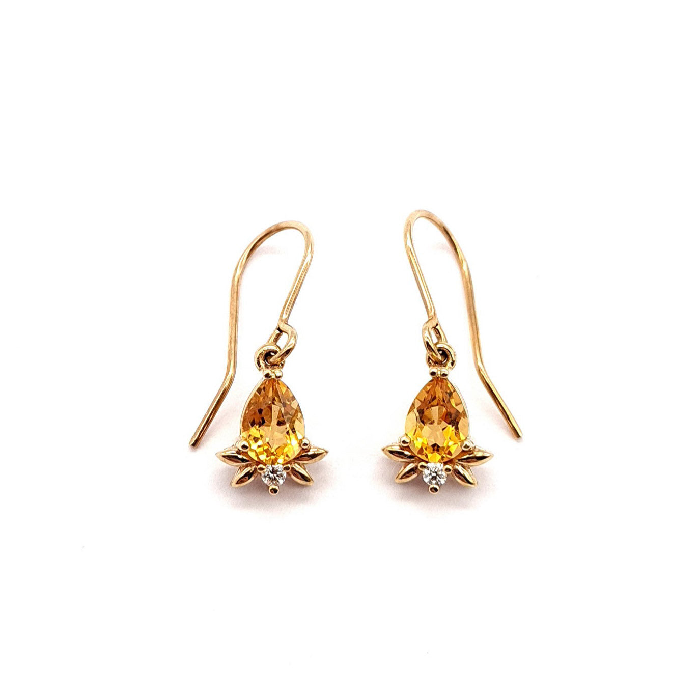 Citrine and Diamond Floral Earrings