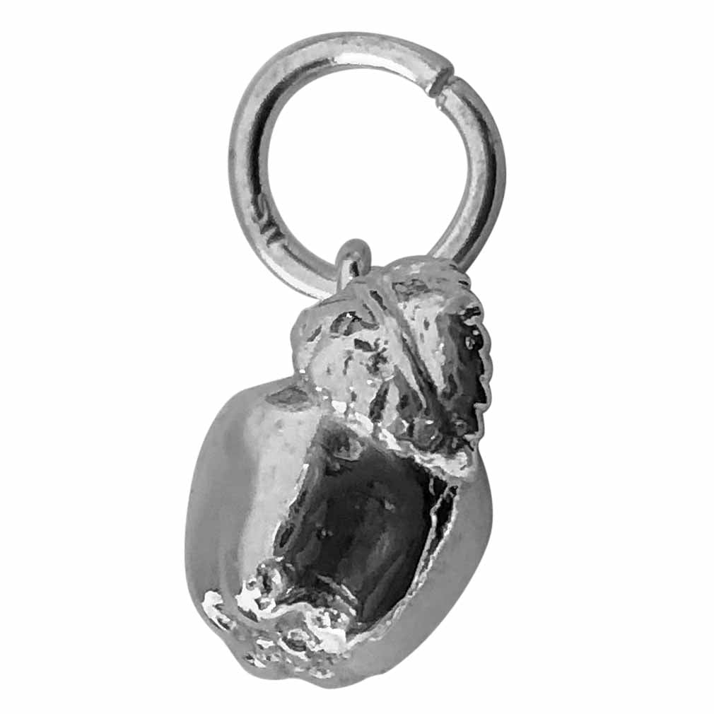 Silver Solid Apple Charm